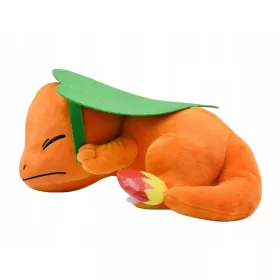    Charmander POKEMON GO MASCOT LARGE peluche, 27 cm, che dorme sotto una foglia