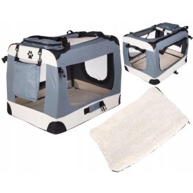    BORSA DA TRASPORTO PENNA PIEGHEVOLE PER CANI E GATTI CON TAPPETINO IN PELUCHE 60cm M