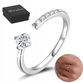    Anello in argento 925 Anelli in argento regolabili in argento con zirconi cubici