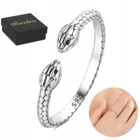    Anello in Argento 925 con Anelli in Argento Serpente Argento Regolabile
