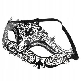    Costume da festa di Halloween Diamante con maschera in metallo, nero