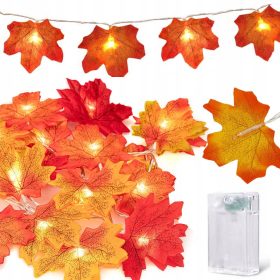    LAMPADE GHIRLANDA LEGGERA CON FOGLIE D'ACERO 10M 80LED DECORAZIONE HALLOWEEN AUTUNNO