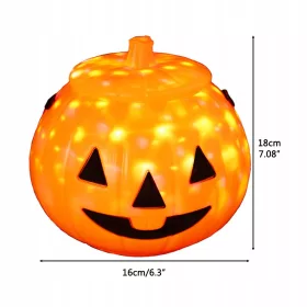    Lampada a forma di zucca di Halloween con secchiello per caramelle di Halloween