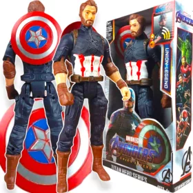    FIGURA CAPITAN AMERICA GRANDE MOBILE + SCUDO AVENGERS LUCI SUONO 30CM