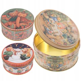    Barattolo di caramelle di Natale lattine vuote pupazzo di neve Babbo Natale