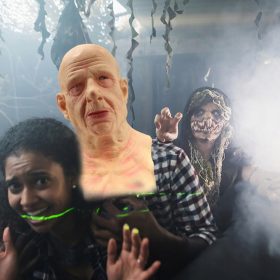    Copricapo realistico per parrucca horror umana per oggetti di scena per feste