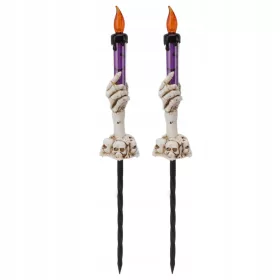    Candela Halloween fiamma luce calda 120mah scheletro fantasma viola