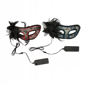    Copri viso in pizzo LED 3 modalità per la festa in costume di Halloween 2 pezzi