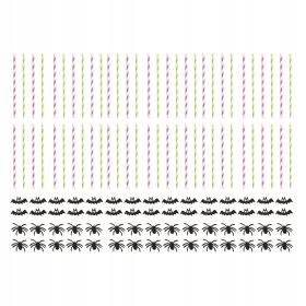    60 cannucce di carta per Halloween, spesse, sicure, resistenti, a strisce