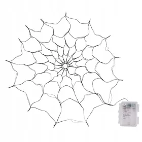    Ragnatela artificiale a LED 1,2 m, 8 effetti Halloween, arancione