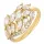  anello in oro, tanti zirconi, acciaio chirurgico, misura 21