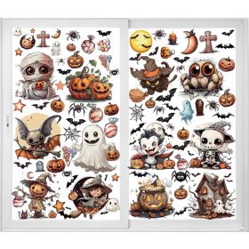    12x FOGLIO DI ADESIVI DI HALLOWEEN SET DI ADESIVI PER LA DECORAZIONE DI NATALE