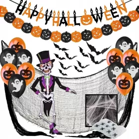    38x DECORAZIONI DI HALLOWEEN DECORAZIONI PER FESTE SET DI PIPISTRELLI DI HALLOWEEN