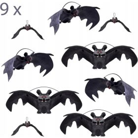    PIPISTRELLI DI HALLOWEEN DECORAZIONE DEL SET PIPISTRELLI 3 Grandi 3 Medi 3 Piccoli