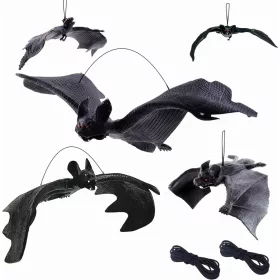    10x DECORAZIONI PIPISTRELLI ACCESSORI HALLOWEEN SET PIPISTRELLI 5 TAGLIE