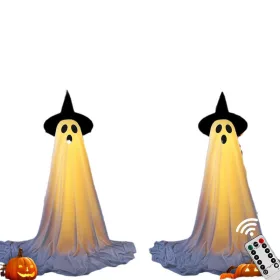    Fantasma luminoso di Halloween stampato sul portico anteriore