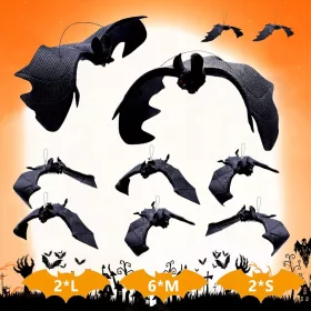    Set decorazione Halloween PIPISTRELLO IN GOMMA 3D 10 pipistrelli spaventosi