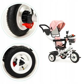  Ecotoys 1796 Triciclo Bianco, Nero, Rosa, Grigio