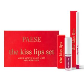    PAESE The Kiss Lips Set Set matita labbra e rossetto liquido 05 Raspberry Red