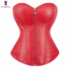  Corsetto modellante in pelle chiuso con cerniera