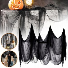    DECORAZIONE DI HALLOWEEN CON CALIBRO NERO SPAVENTOSO DECORAZIONE DELLA CASA CON SCIARPA SPAVENTOSA