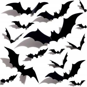    ADESIVI 3D PIPISTRELLO DECORAZIONI HALLOWEEN DECORAZIONI FESTE 56 PZ
