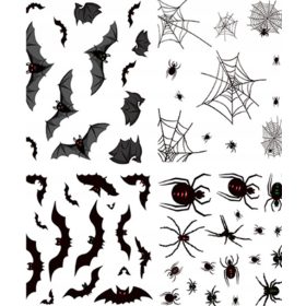 ADESIVI DECORATIVI HALLOWEEN Ragni 4 in 1