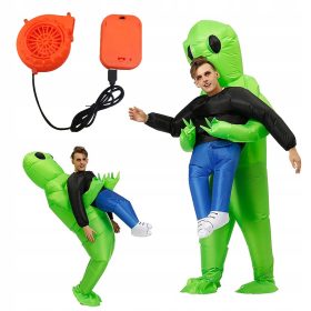    COSTUME DA ALIENO DI HALLOWEEN GONFIABILE CON POMPA E BOX BATTERIA