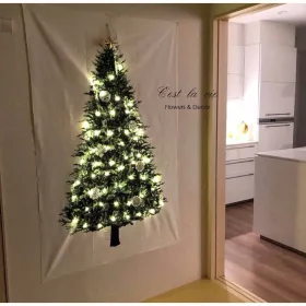    Arazzo LED in tessuto da appendere all'albero di Natale in pino