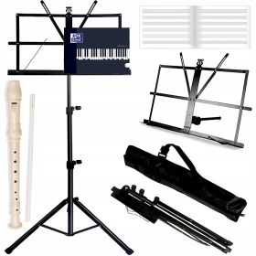    SUPPORTO DA TAVOLO, REGOLABILE, PIEGHEVOLE + LIBRO DI MUSICA + FLAUTO 3 in 1