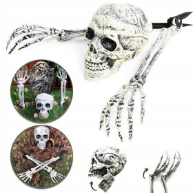    DECORAZIONI PER ESTERNI DI HALLOWEEN, TESTA DI TESCHIO SPAVENTOSA REALISTICA