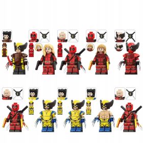    10 pezzi di costruzioni Supereroe Deadpool Wolverine figura + katane NUOVO