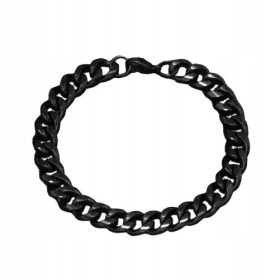  Bracciale da uomo spesso mega armatura 316l nero 9mm