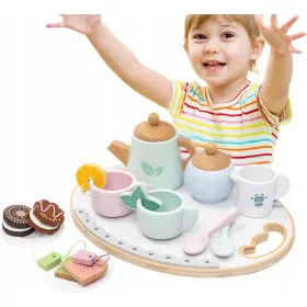 TOOKY TOY Set da servizio in legno per il tè pomeridiano