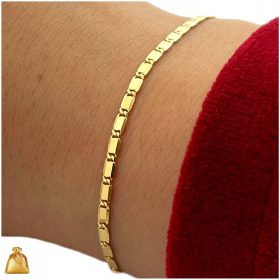    BELLISSIMO BRACCIALE DA POLSO DA DONNA IN ORO, 19 cm/2 mm, ARGENTO PR. 925 PER UN REGALO