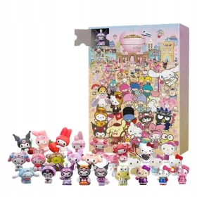    CALENDARIO DELL'AVVENTO CON BAMBOLA HELLO KITTY KUROMI 24 PZ REGALO DI NATALE