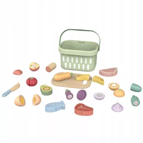    SET IN LEGNO ALIMENTI VERDURA FRUTTA 31 ELEMENTI. IN SCATOLA DI PLASTICA