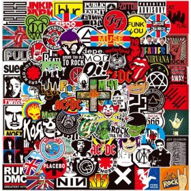    Adesivi Rock an Roll per laptop, 100 pezzi, vinile, set di adesivi per pagine