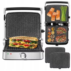    GRILL ELETTRICO Panini Sandwich Maker Regolabile a 220°C XXL 2000W