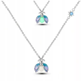    Catena in argento con pendente in argento 925 LA FARFALLA si illumina al buio + SCATOLA