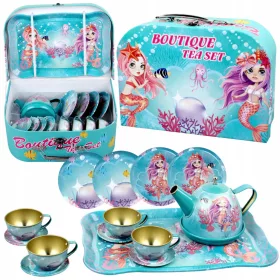    GRANDE SERVIZIO DA TÈ IN VALIGIA SIRENA, BROCCA, VASSOIO, PIATTI, TAZZA