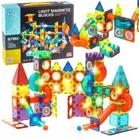    BLOCCHI EDUCATIVI DI COSTRUZIONE MAGNETICA PUZZLE PISTA LUMINOSA 75 PZ