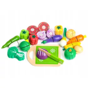    VERDURE IN LEGNO DA TAGLIARE CON COLTELLO IN VELCRO SET XXL REGALO PER UN BAMBINO