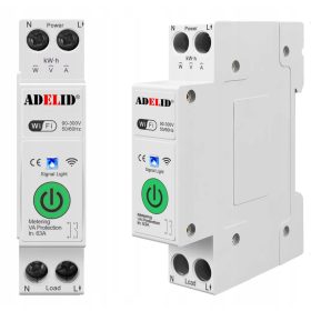   Relè WiFi 63A su Guida DIN con Funzioni di Misurazione e Protezione Energetica