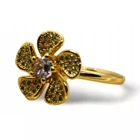  ANELLO ANTISTRESS IN ORO con fiore rotante