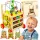  PUSHER EDUCATIVO CAMMINATORE IN LEGNO PASSEGGINO CUBO EDUCATIVO PER L'APPRENDIMENTO DEL BAMBINO