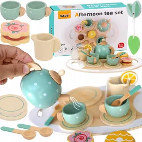    Servizio da tè, tea party, servizio di giocattoli in legno per bambini