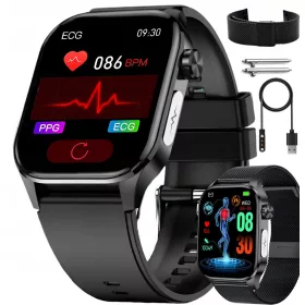    SMARTWATCH OROLOGIO ECG MISURAZIONE DELLO ZUCCHERO IMPULSO PRESSIONE TEMPERATURA SATURAZIONE
