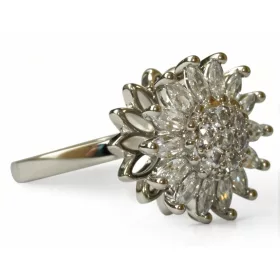   ANELLO ANTISTEST IN ARGENTO con girasole rotante, in acciaio chirurgico