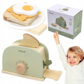    TOOKY TOY Tostapane in legno Set da colazione color pastello